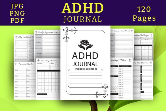 ADHD Journal Logbook for KDP Interiors