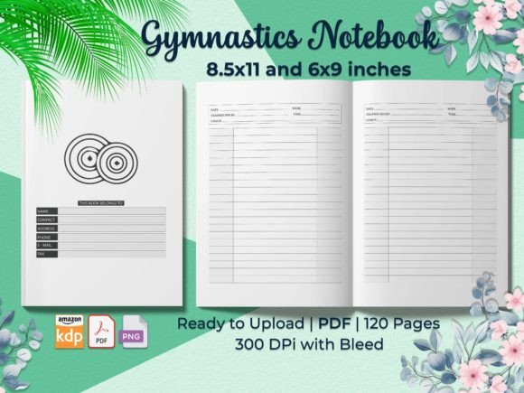 High-Quality Gymnastics Notebook KDP Interiors