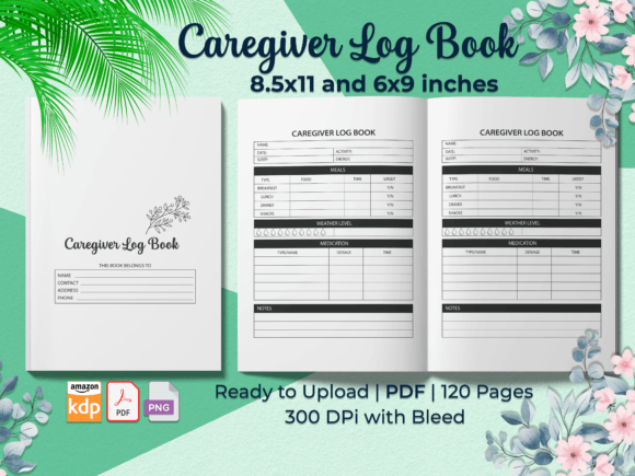 Streamlining Caregiving with a High-Quality Caregiver Log Book KDP Interior